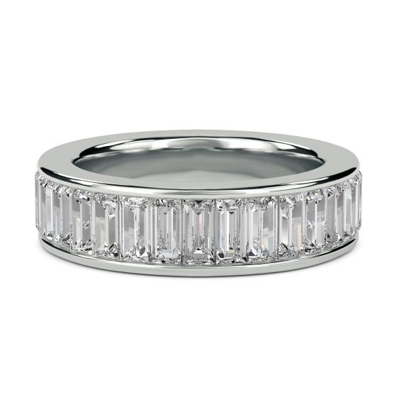 1.00ct SI/F-G Baguette Cut Natural Diamond Half Eternity Ring