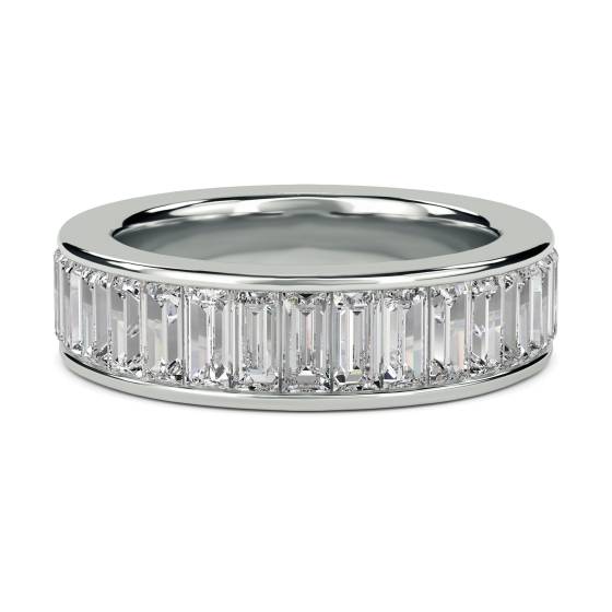 0.75ct VS/E-F Elegant Baguette Natural Diamond Full Eternity Ring