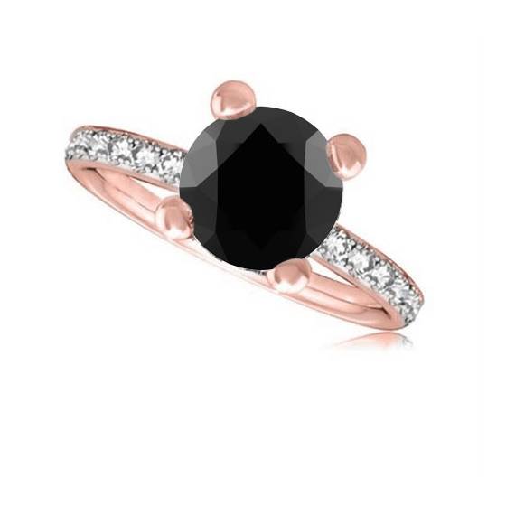 Black Diamond Shoulder Set Ring