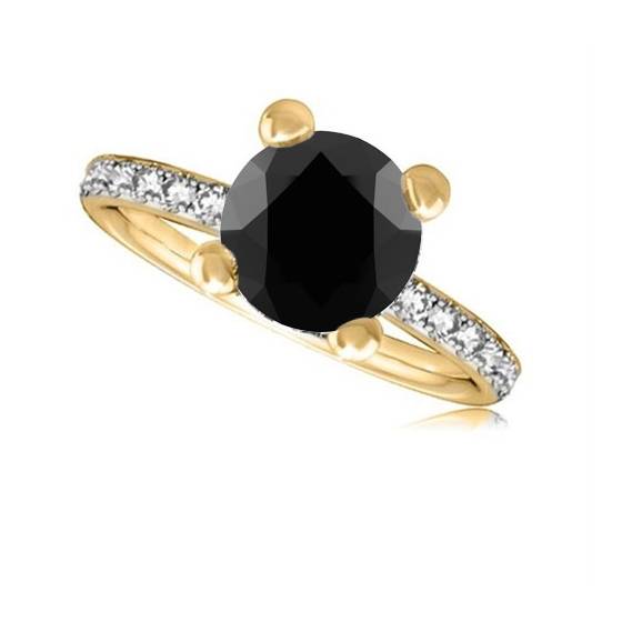Black Diamond Shoulder Set Ring