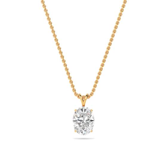 0.50ct VS2/F Oval Cut Natural Diamond 16Inches Solitaire Pendant