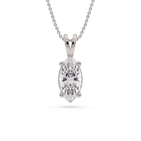Marquise Diamond Solitaire Pendant