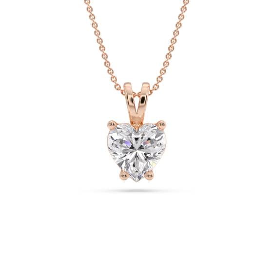 Heart Diamond Solitaire Pendant