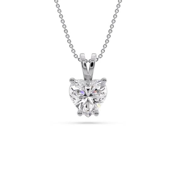 Heart Diamond Solitaire Pendant