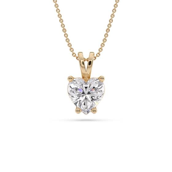 Heart Diamond Solitaire Pendant