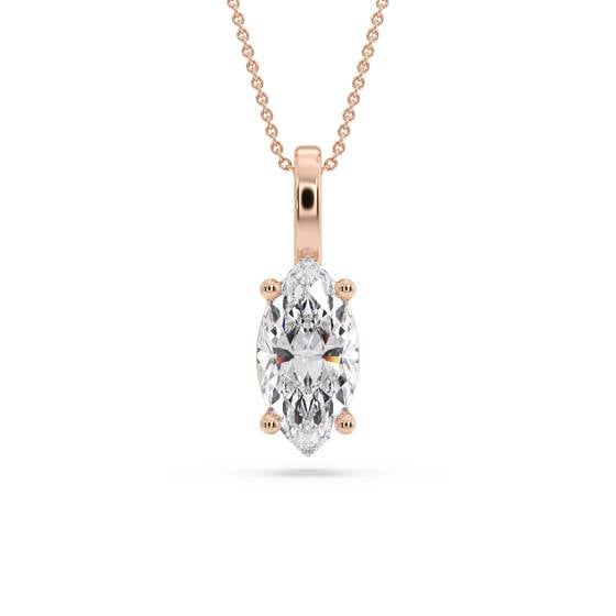 Marquise Diamond Solitaire Pendant