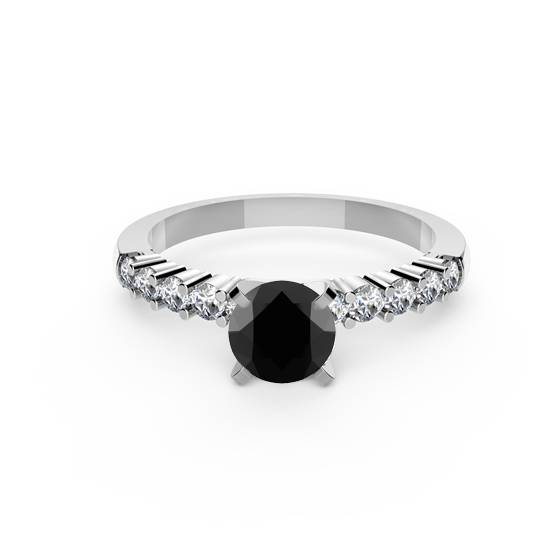 Black Diamond Shoulder Set Ring