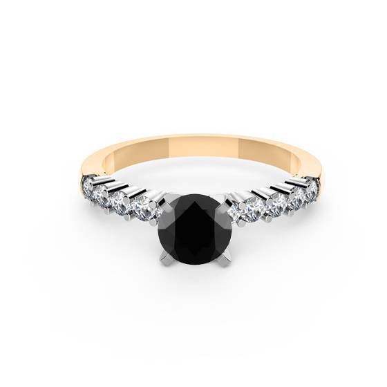Black Diamond Shoulder Set Ring