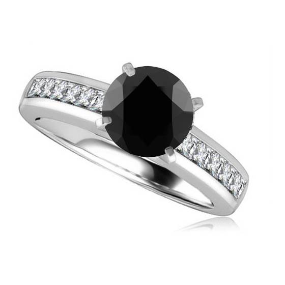 Black Diamond Shoulder Set Ring