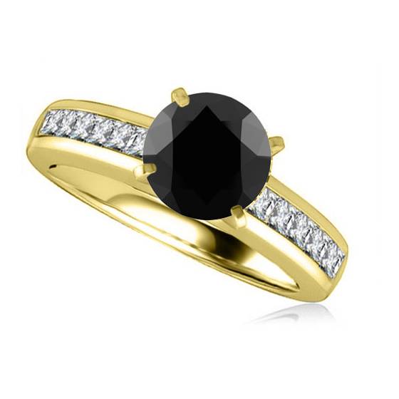 Black Diamond Shoulder Set Ring