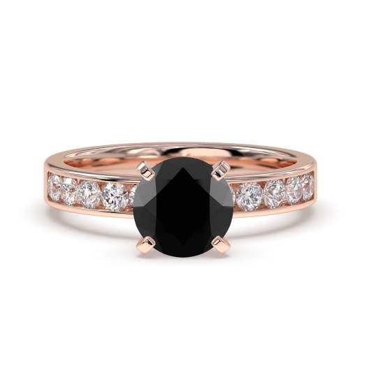 Black Diamond Shoulder Set Ring