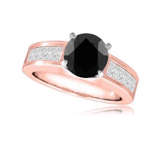 Black Diamond Shoulder Set Ring