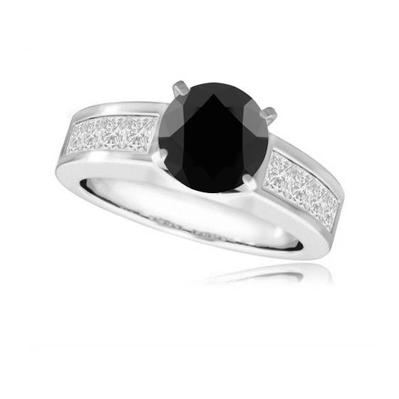 Black Diamond Shoulder Set Ring