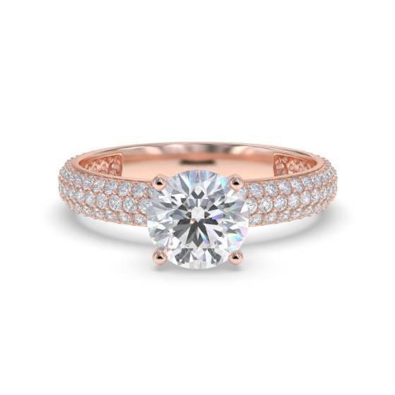 Three Row Vintage Round Diamond Ring
