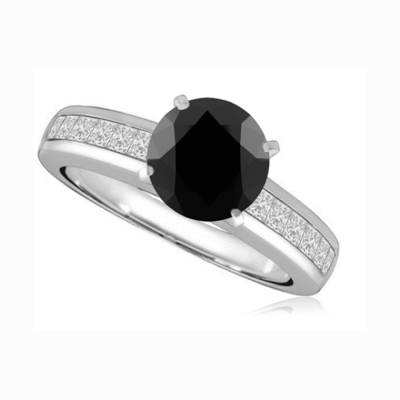 Black Diamond Shoulder Set Ring