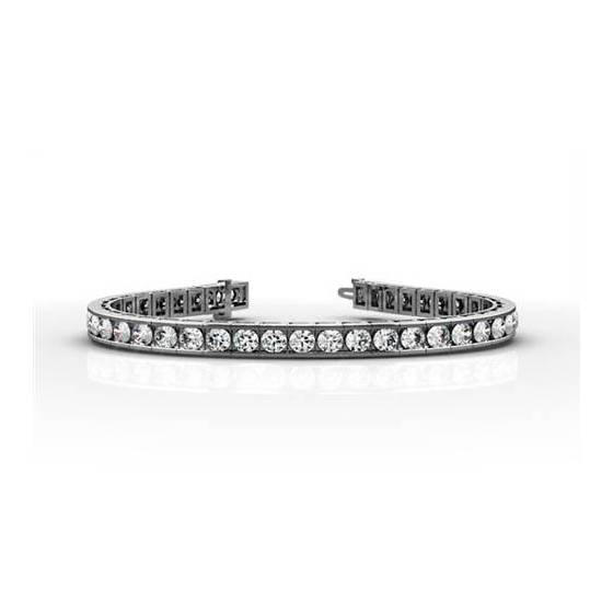 1.25ct VS/F-G Round Cut Natural Diamond 7 Inches Rubover Tennis Bracelet