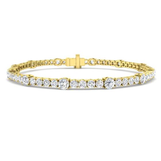 5.39ct VVS/E-F Round Cut Labgrown Diamond Tennis Bracelet