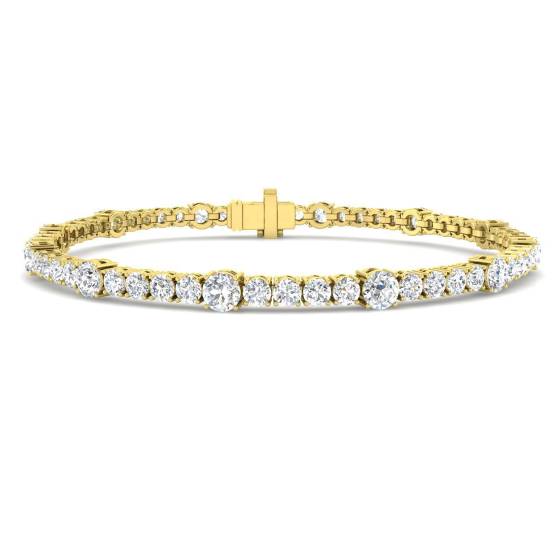 5.39ct VVS/E-F Round Cut Lab Grown Diamond Designer Tennis Bracelet