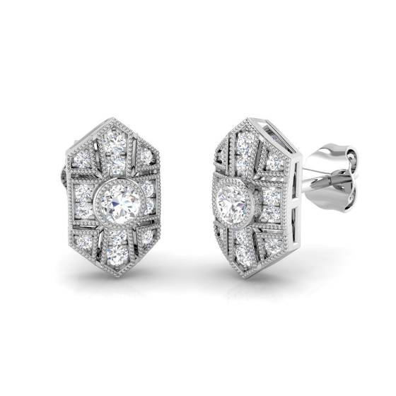 0.30ct VS/E-F Round cut Natural Diamonds Cluster Earrings