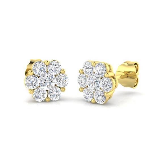 0.97ct VVS/E-F Round Cut Labgrown Diamond Designer Earrings