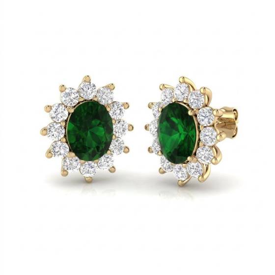 5.12ct VVS/E-F Oval Cut Lab Grown Diamond Halo Earrings
