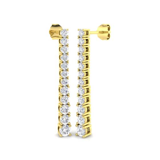 1.83ct VVS/D-E Round Cut Labgrown Diamond Graduating Drop Earrings