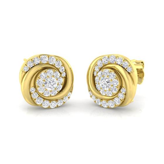 0.47ct SI/F-G Round cut Natural Diamonds Designer Earrings