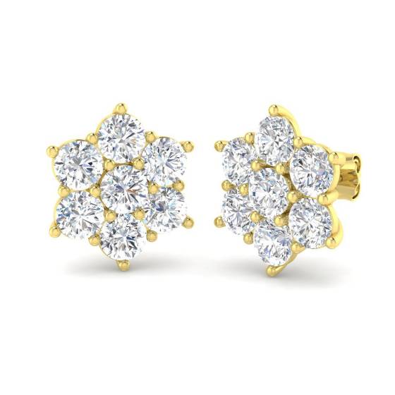 6.00ct VVS/D-E Round Cut Labgrown Diamond Cluster Earrings