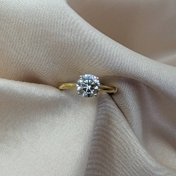 1.54ct SI1/J Round Cut Natural Diamond Four Claw Solitaire Ring