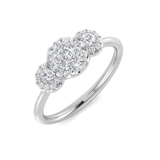0.40ct VS/E-F Round cut Natural Diamonds Cluster Ring