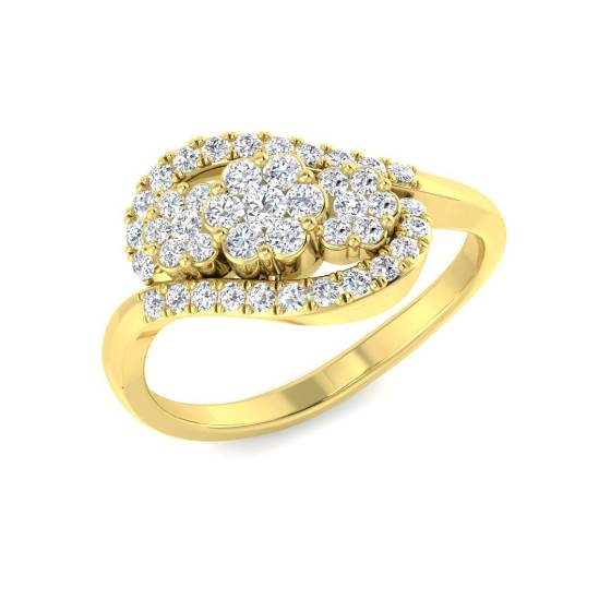 0.47ct VS/E-F Round Cut Natural Diamond Dress Ring
