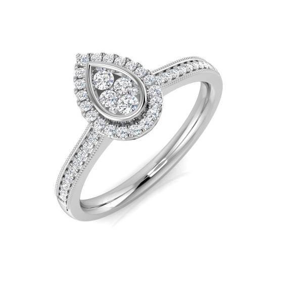 0.25ct VS/E-F Round cut Natural Diamonds Cluster Ring