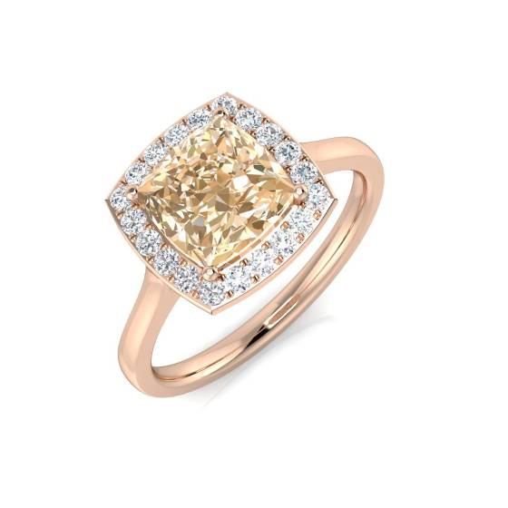 1.64ct Cushion cut Morganite Gemstone Ring