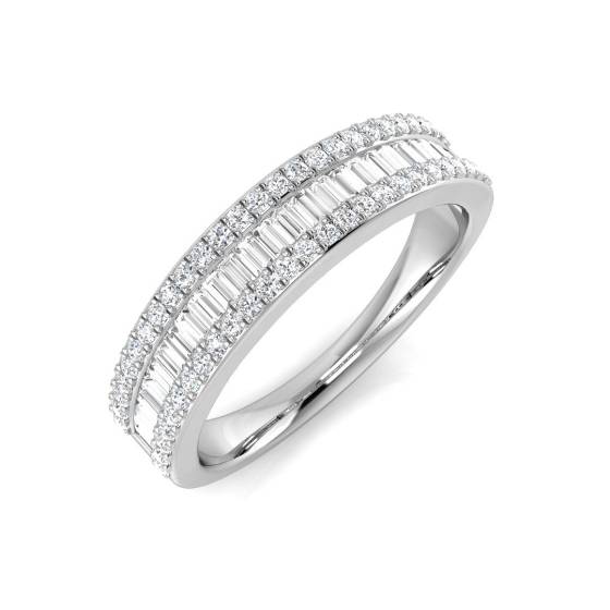 0.55ct VS/E-F Round cut Natural Diamonds Half Eternity Ring