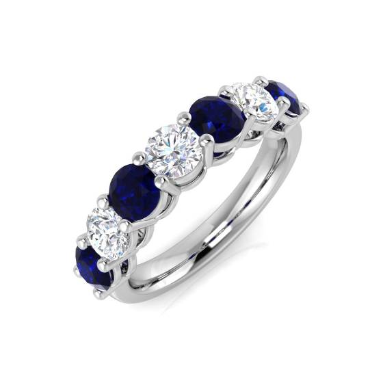 2.41ct VS/E-F Round cut Blue Sapphire Gemstone Ring
