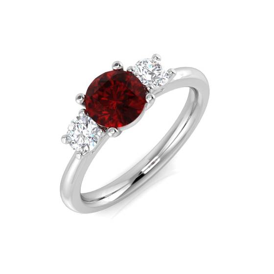 1.45ct SI/E-F Round cut Ruby Gemstone Ring