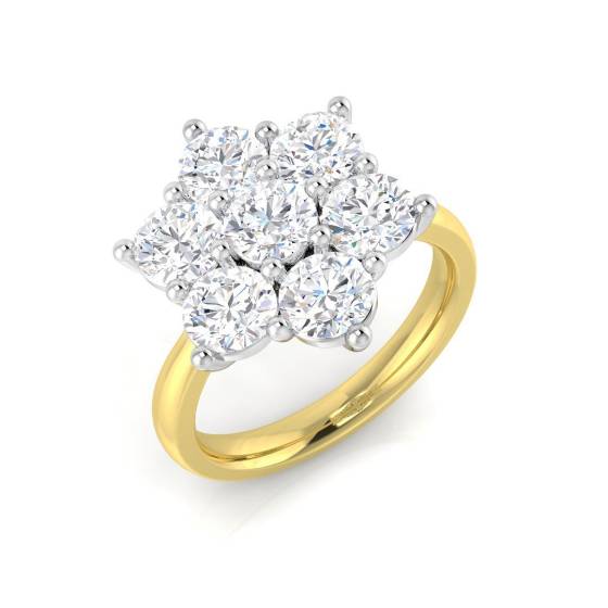 2.89ct VVS/D-E Round Cut Lab Grown Diamond Starburst Multistone Ring