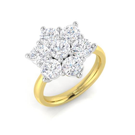 3.00ct SI/F-G Round cut Natural Diamonds Dress Ring