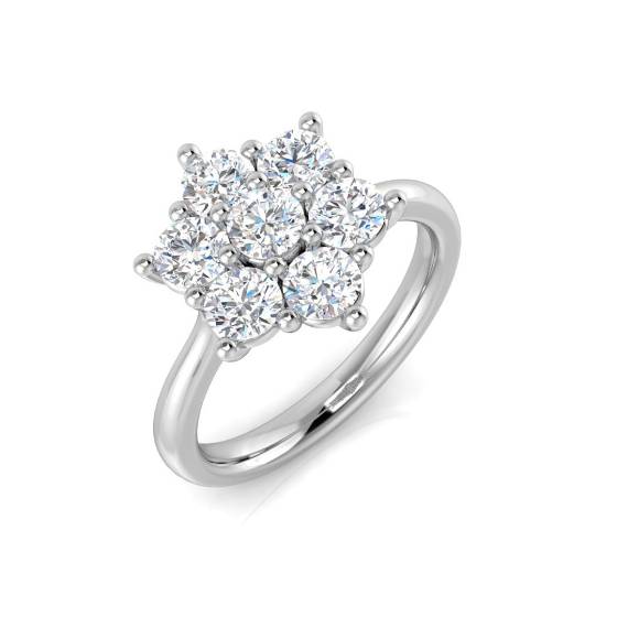 0.30ct VS/F-G Round cut Natural Diamonds Flower Ring