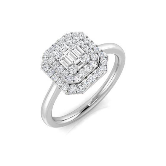 0.36ct VS/F-G Round cut Natural Diamonds Cluster Ring