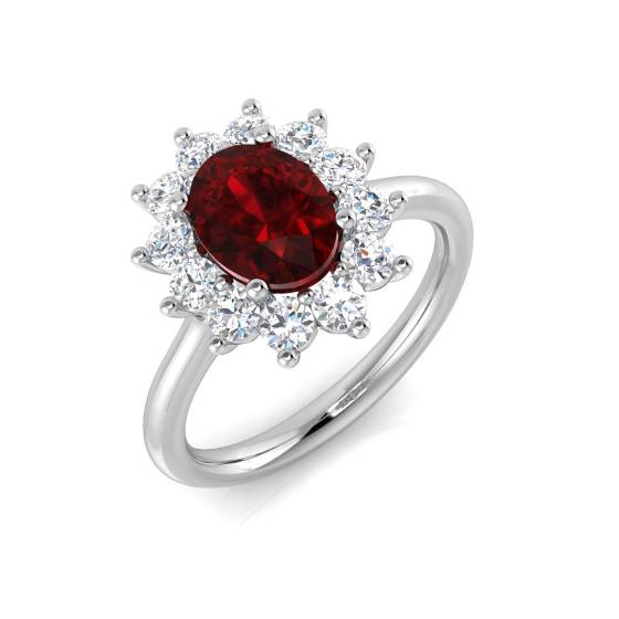 2.30ct VS/F-G Oval cut Ruby Gemstone Ring