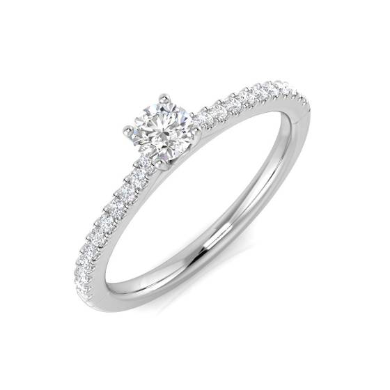 0.70ct VS/F-G Round cut Natural Diamonds Shoulder Set Ring