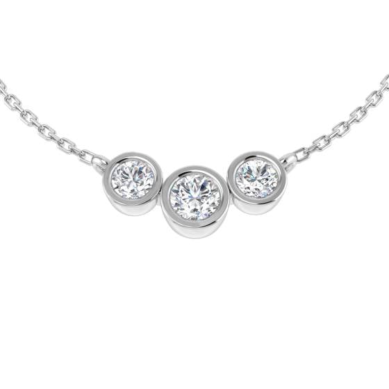 0.64ct VS/F-G Round cut Natural Diamonds Trilogy Pendant