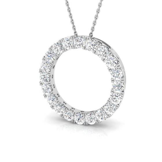 2.01ct VVS/E-F Round Cut Labgrown Diamond Circle Of Life Pendant
