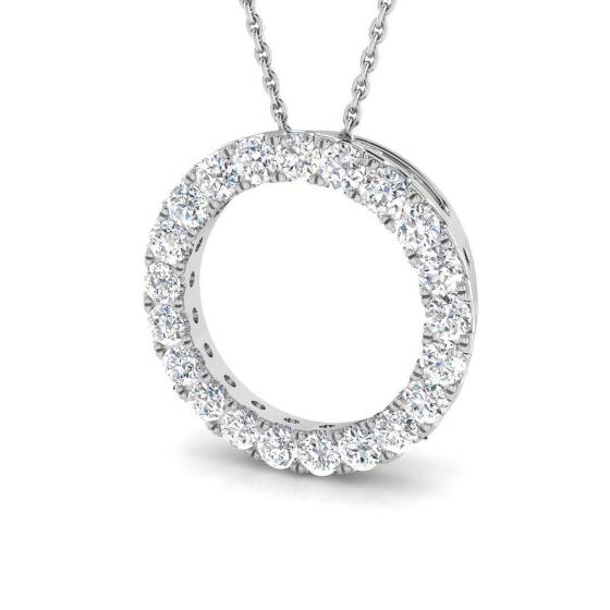 0.96ct VVS/D-E Round Cut Labgrown Diamond Circle Of Life Pendant