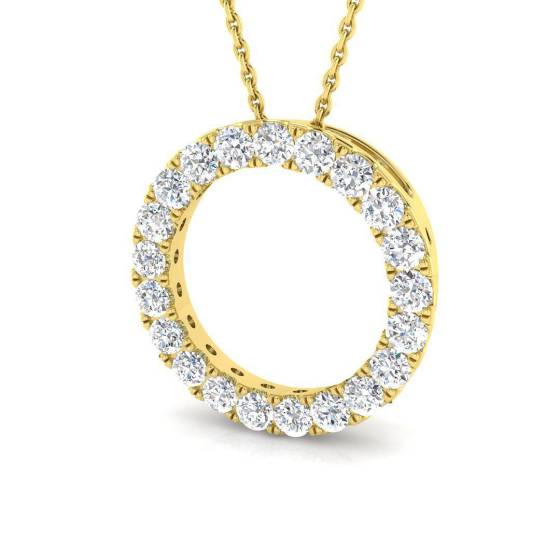 0.96ct VVS/D-E Round Cut Labgrown Diamond Circle Of Life Pendant