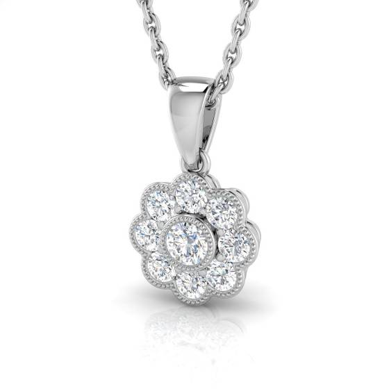 0.22ct VS/F-G Round cut Natural Diamonds Cluster Pendant