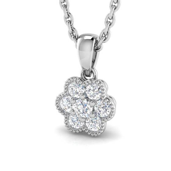 0.15ct VS/E-F Round cut Natural Diamonds Cluster Pendant