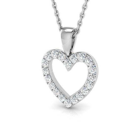 0.25ct VVS/D-E Round Cut Lab Grown Diamond Heart Shaped Pendant
