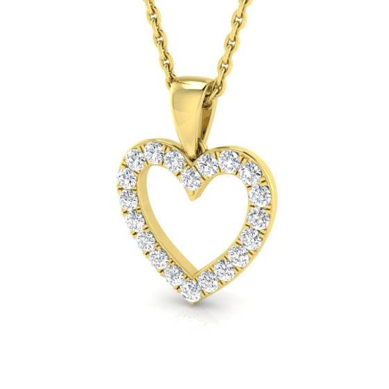 0.25ct VVS/D-E Round Cut Lab Grown Diamond Heart Shaped Pendant